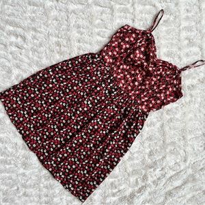 LAST CHANCE: Cooperative Black and Red Apple Print Dress